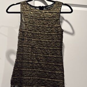 Bebe Black and Gold Sleeveless Dress